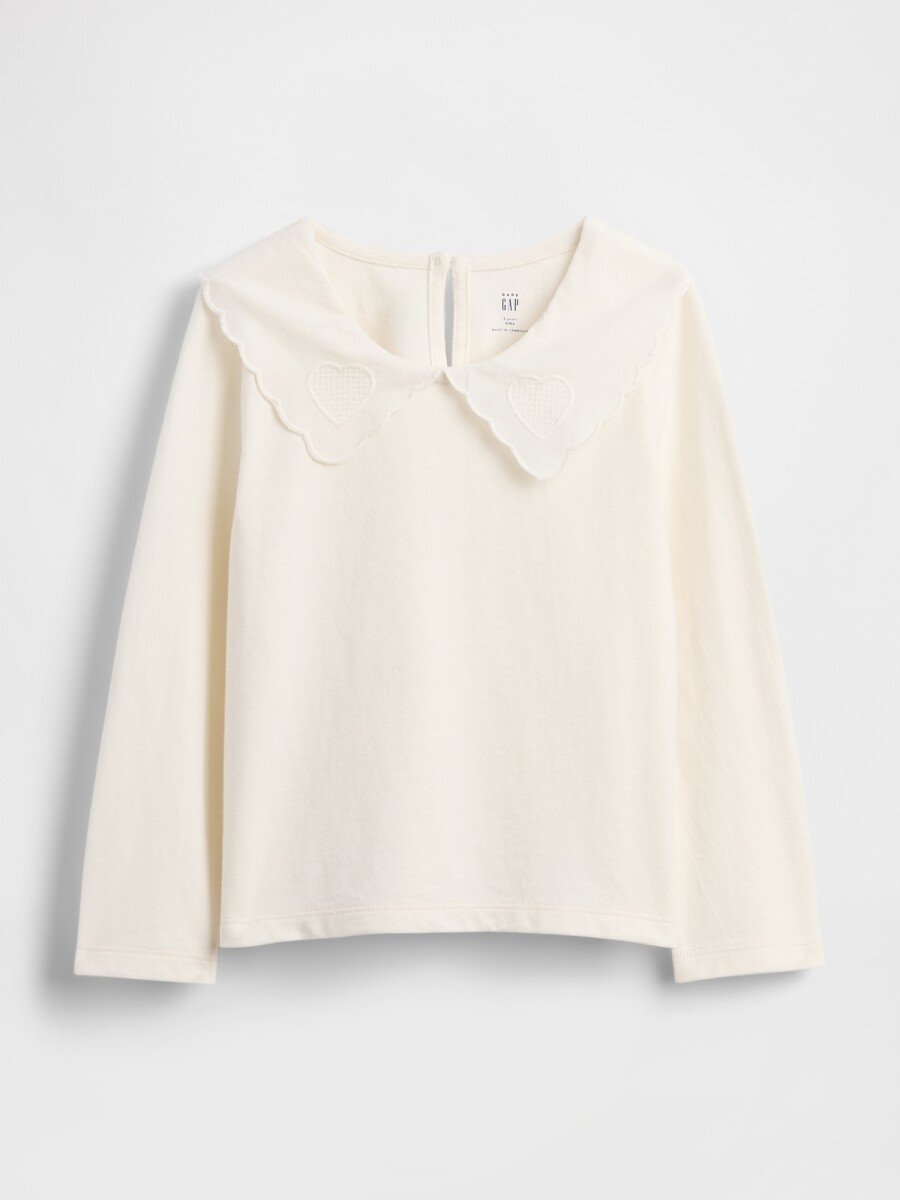 K2W HEART COLLAR TOP - IVORY FROST 