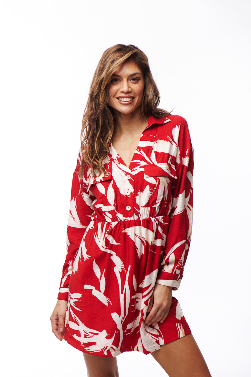VESTIDO ASTRID ESTAMPADO ROJO