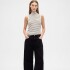 V-SL MOCKNECK TANK STRIPE BLACK CHINO STRIPE