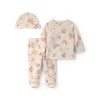 Primer muda Carters flores bata, pelele y gorro Primer muda Carters flores bata, pelele y gorro