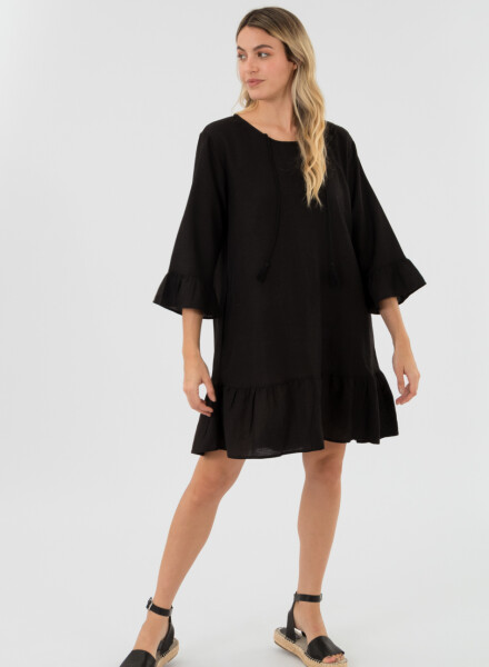 Vestido playero linen Negro