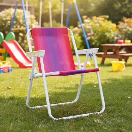 Silla Infantil Alta Acero Mor Plegable Reforzada 30kg Coral/violeta