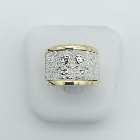 Anillo de Plata 925 y Doublé en Oro 18 kt Linea Kids 2 Varones