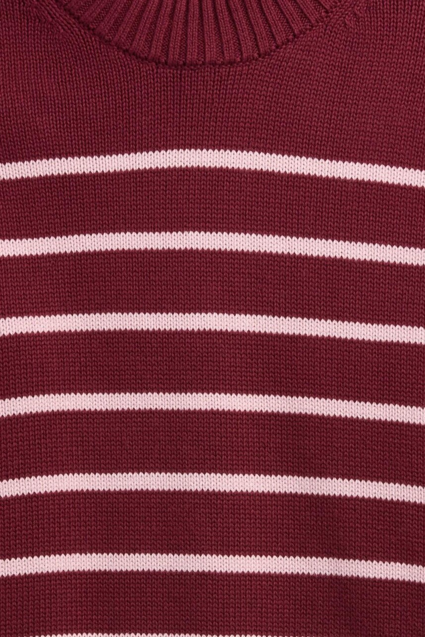 Buzo Algodón A Rayas Mujer Pink Red Stripe