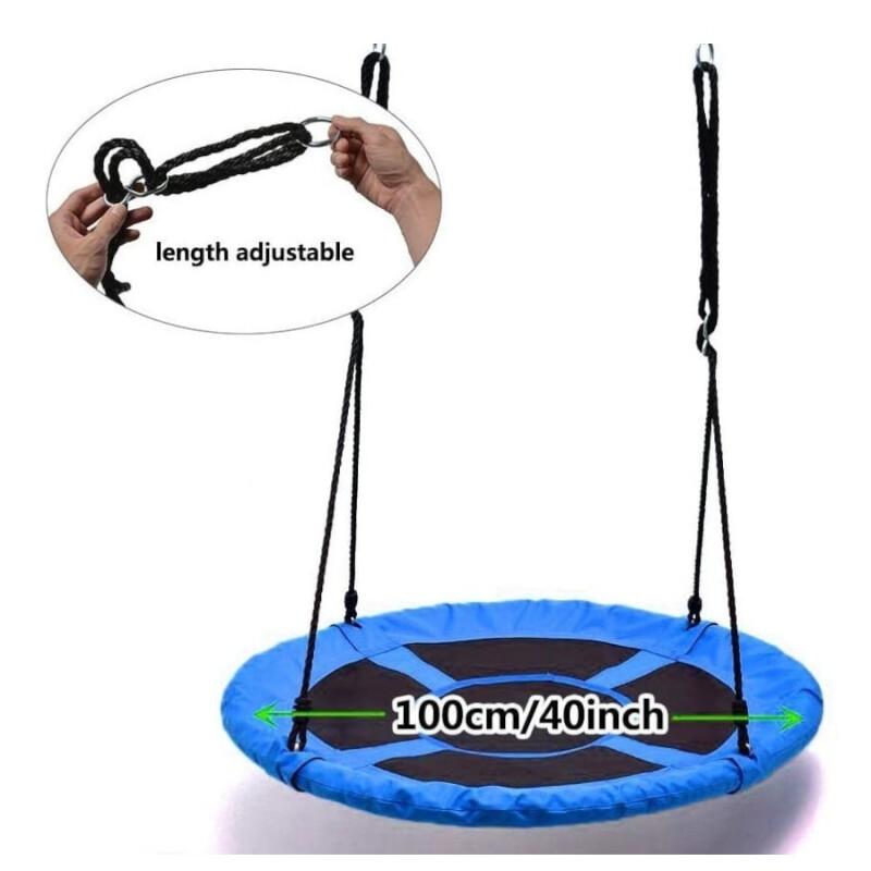 Hamaca redonda 1 m acero y malla Azul