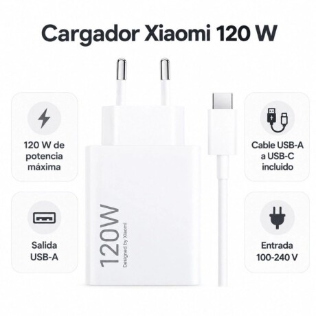 Cargador Xiaomi 120W USB-A - USB-C V01