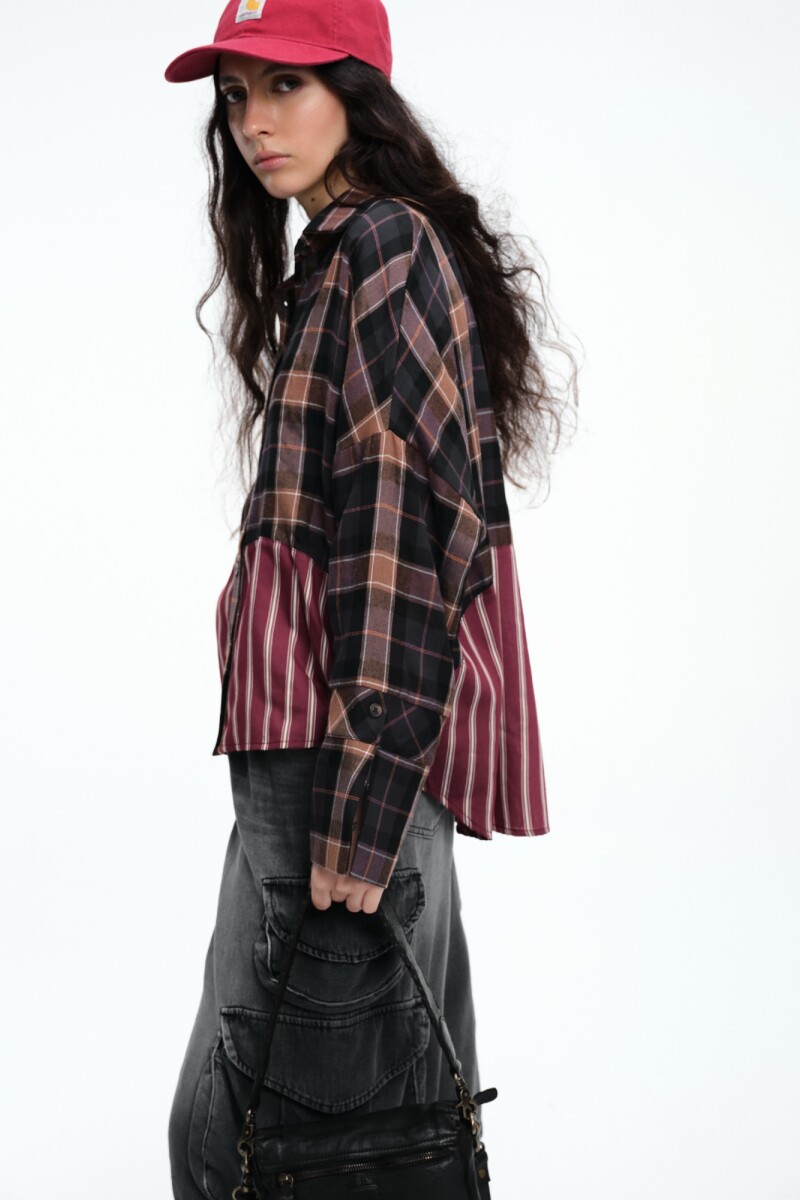 CAMISA CHECK Y RAYAS Azul