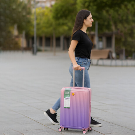 Valija Grande Rígida 4 Ruedas 360 Con Candado Tsa Rosa/purpura