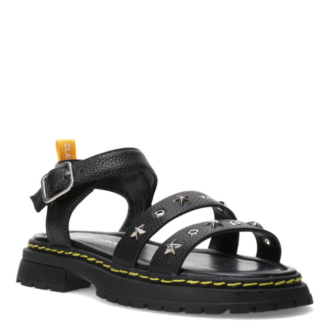 Sandalias de Niña MINI Miss Carol Tartan Con Tachas Negro