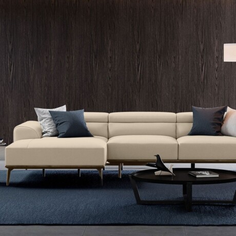 Sofá con chaise DUNA TELA BEIGE - IZQUIERDO