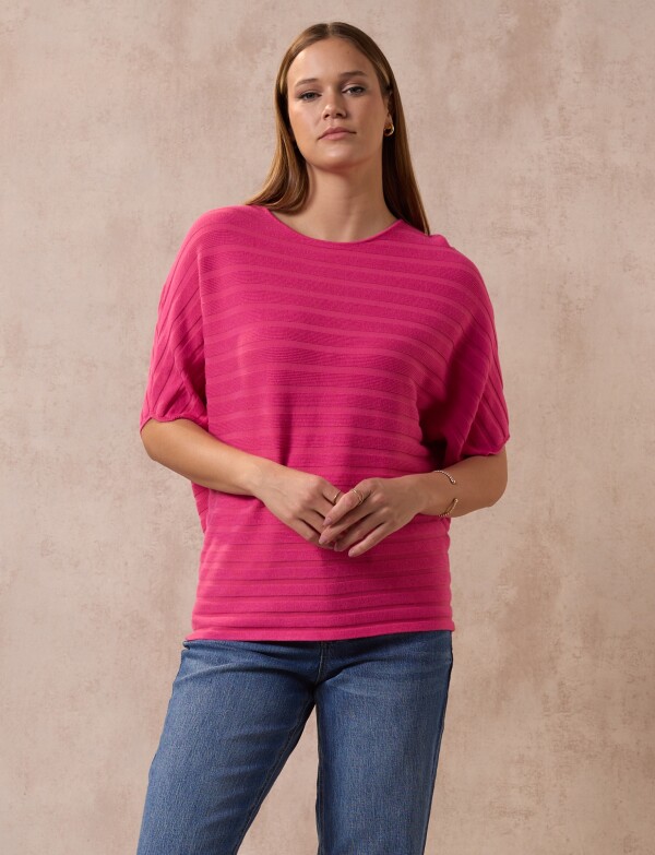 Buzo Dolman Acanalado FUCSIA