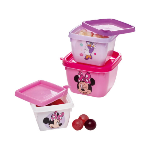 Pack x 3 Recipientes Minnie ROSA FUERTE