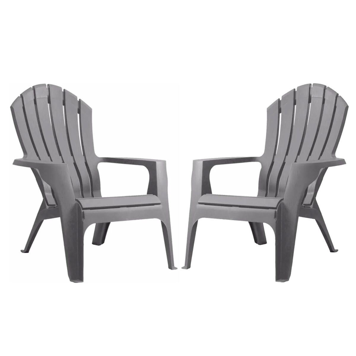 Set x2 Sillón de jardín exterior plástico Miami - GRIS 