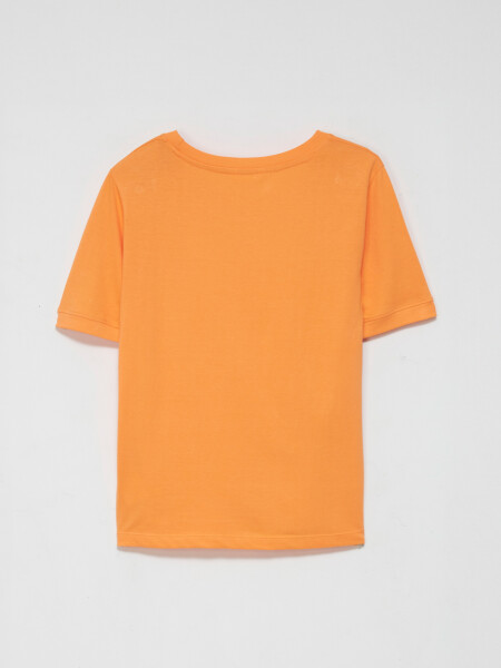 Camiseta manga corta de rib con puño Naranja