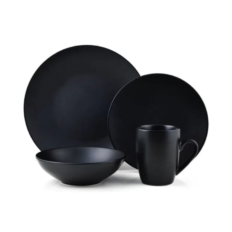 SET 16 PIEZAS STONEWARE D27-21-18/410ML MONO BLACK THOMSON SET 16 PIEZAS STONEWARE D27-21-18/410ML MONO BLACK THOMSON