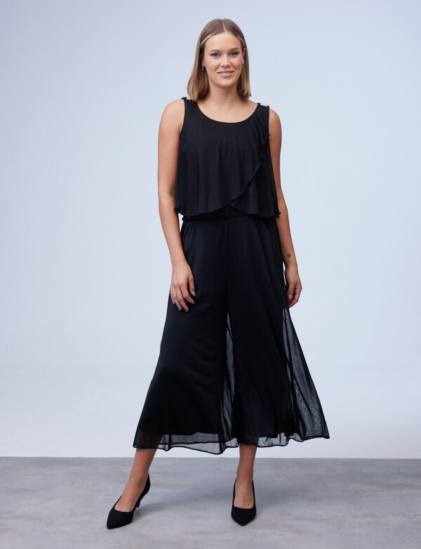 Pantalon Crop Gasa NEGRO