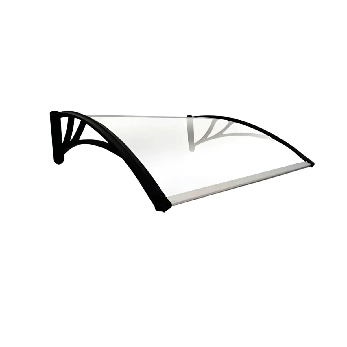 Alero Policarbonato Transparente Y Soporte Negro 1.5 x 1.0 m 