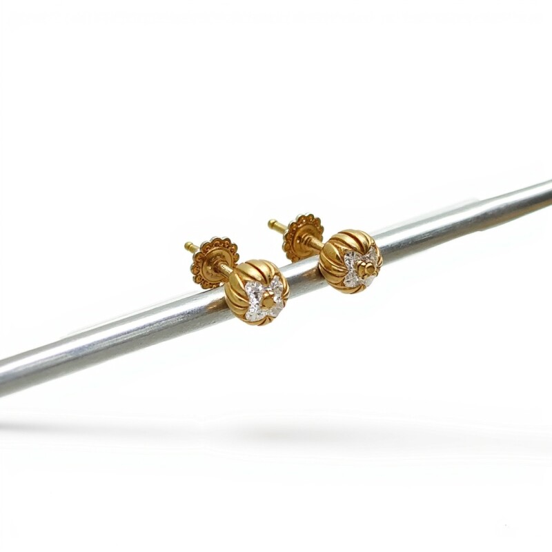 Caravanas Solitario cuadrado oro- Oro bajo - Zirconia - CA8178 conpiedra