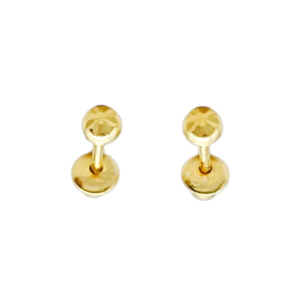 Abridores Media bolita-Oro 18k-Sin piedra-AB9506 sinpiedra