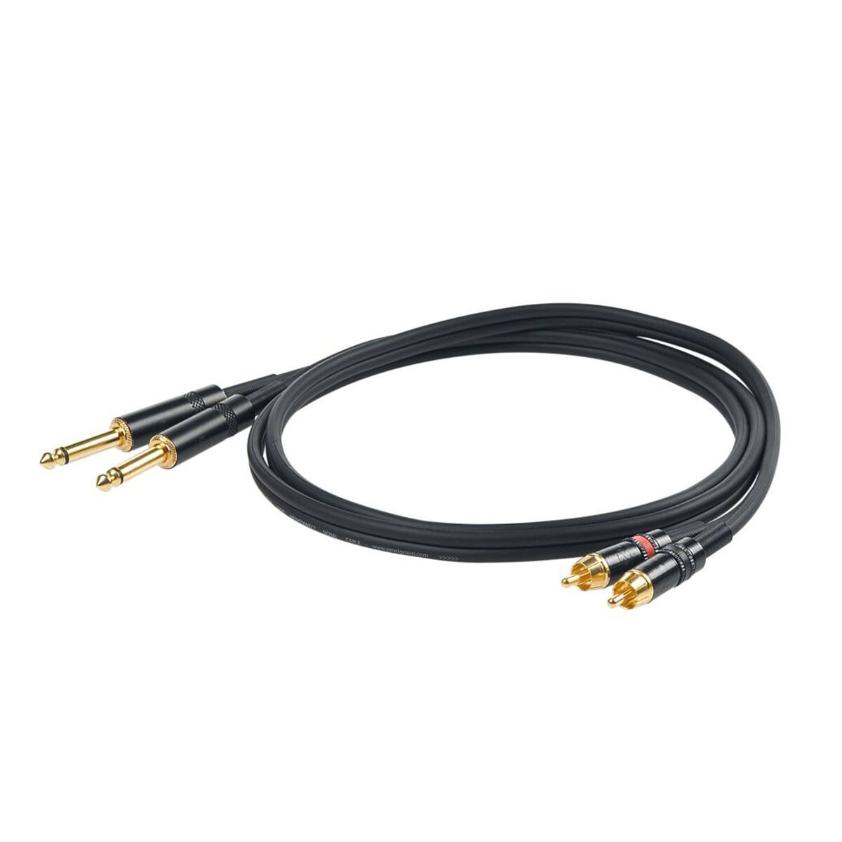 CABLE ADAPTADOR PROEL CHLP310LU5 2X6,3 A 2XRCA 5MT. 