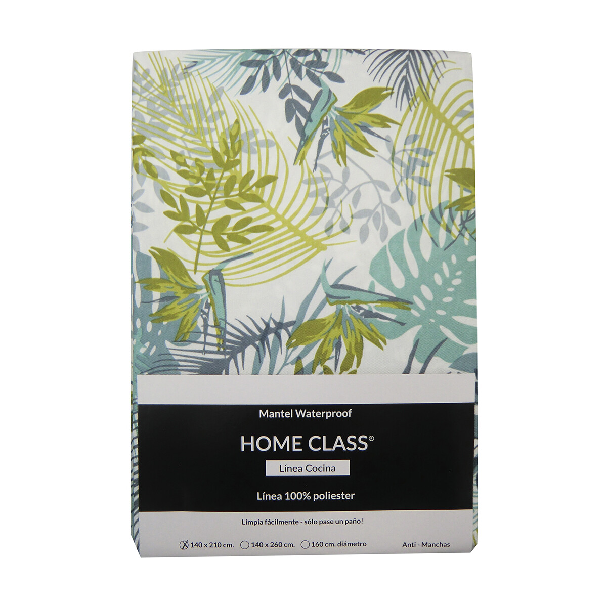 Mantel Waterproof Home Class 140 x 210 cm - 1655 HOJAS MENTA 