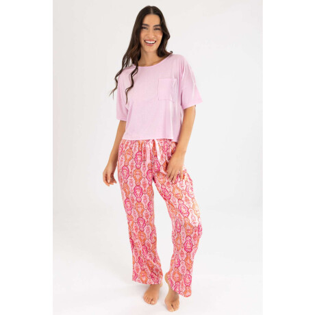 Pink Paisley Pant Rosado