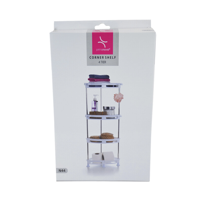 Estantería esquinero 4 estantes alu/plas 32x25x82cm BLANCO