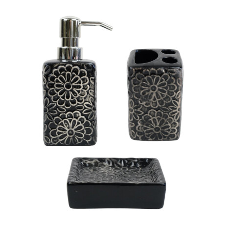 Set de baño de ceramica labrado Set de baño de ceramica labrado