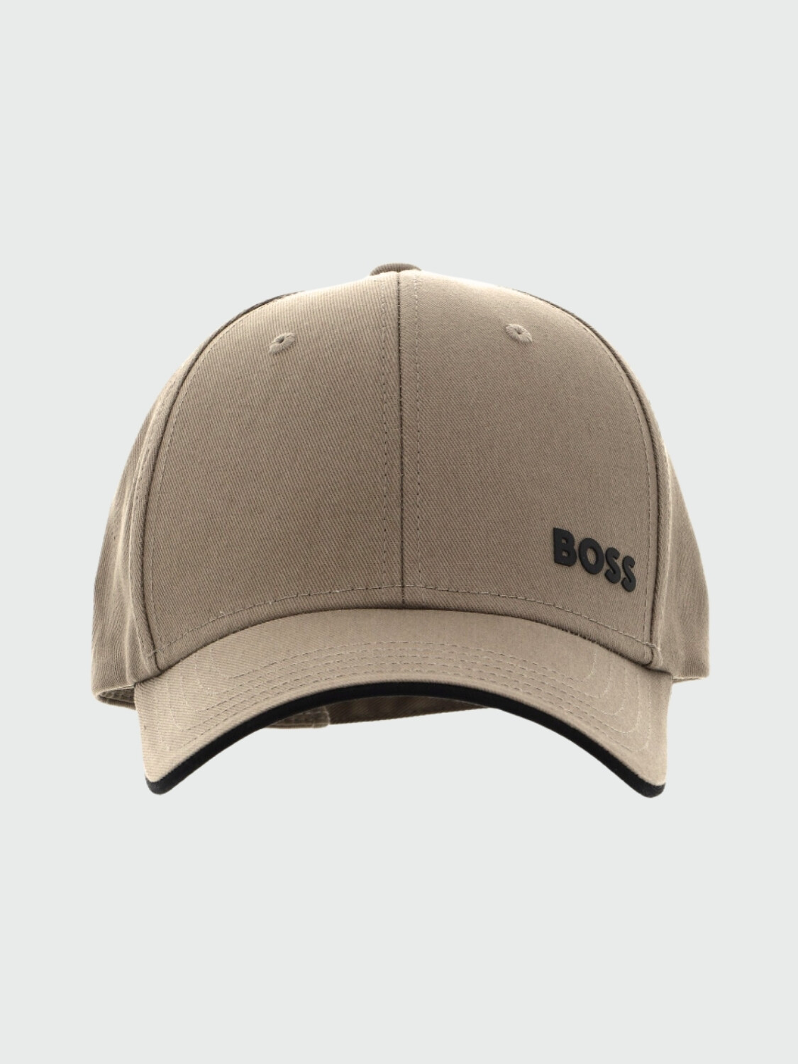 BOSS Gorra de Algodón con Logo Impreso Beige