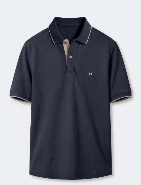 CAMISA DE CUELLO CON BORDADO AZUL OSCURO