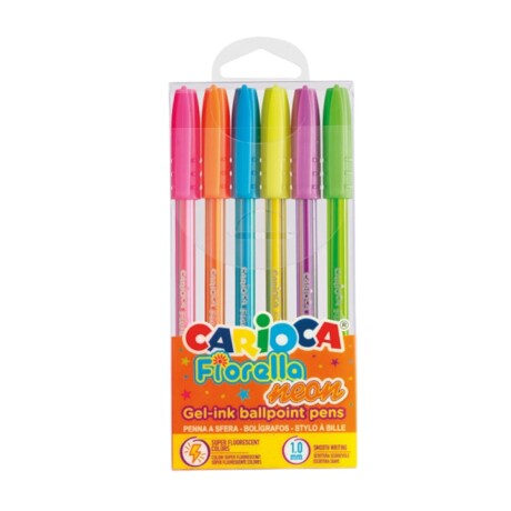 Boligrafo Carioca Neon x 6_ Boligrafo Carioca Neon x 6_