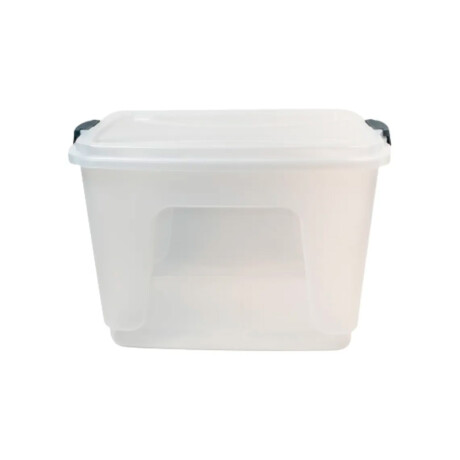 Caja Organizadora Plástica Con Tapa Apilable Uso General Transparente