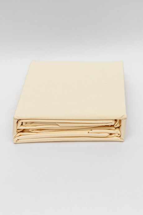 Sábanas 2 Plazas 144 Hilos Liso Crema