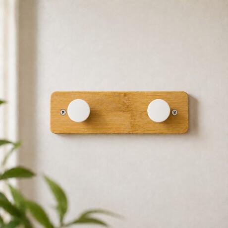 Perchero de pared colgadores Bambú BLANCO