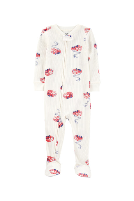 Pijama térmico una pieza de algodón, con pie, diseño bomberos Sin color