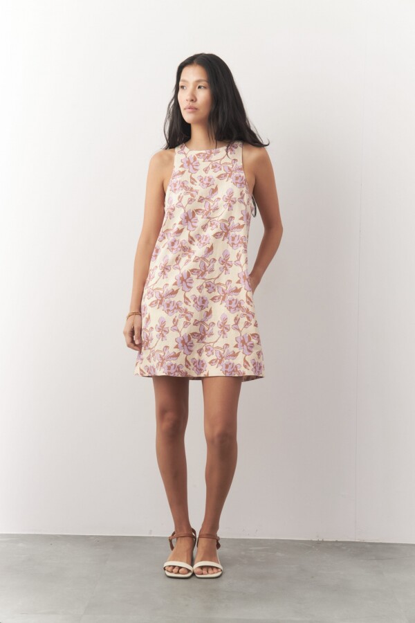 VESTIDO HOLLY PRINT Crudo