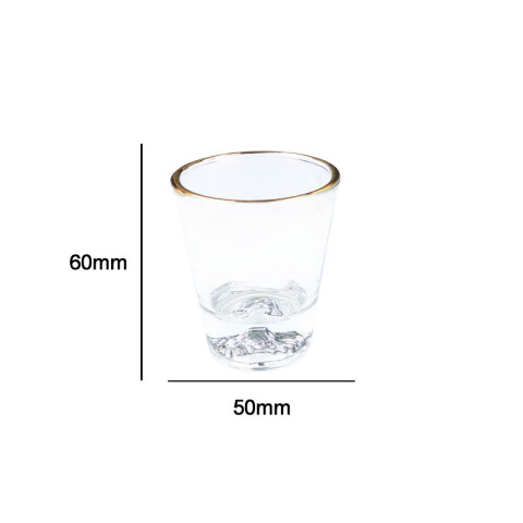 Vaso shot de vidrio borde dorado Vaso Shot De Vidrio Borde Dorado