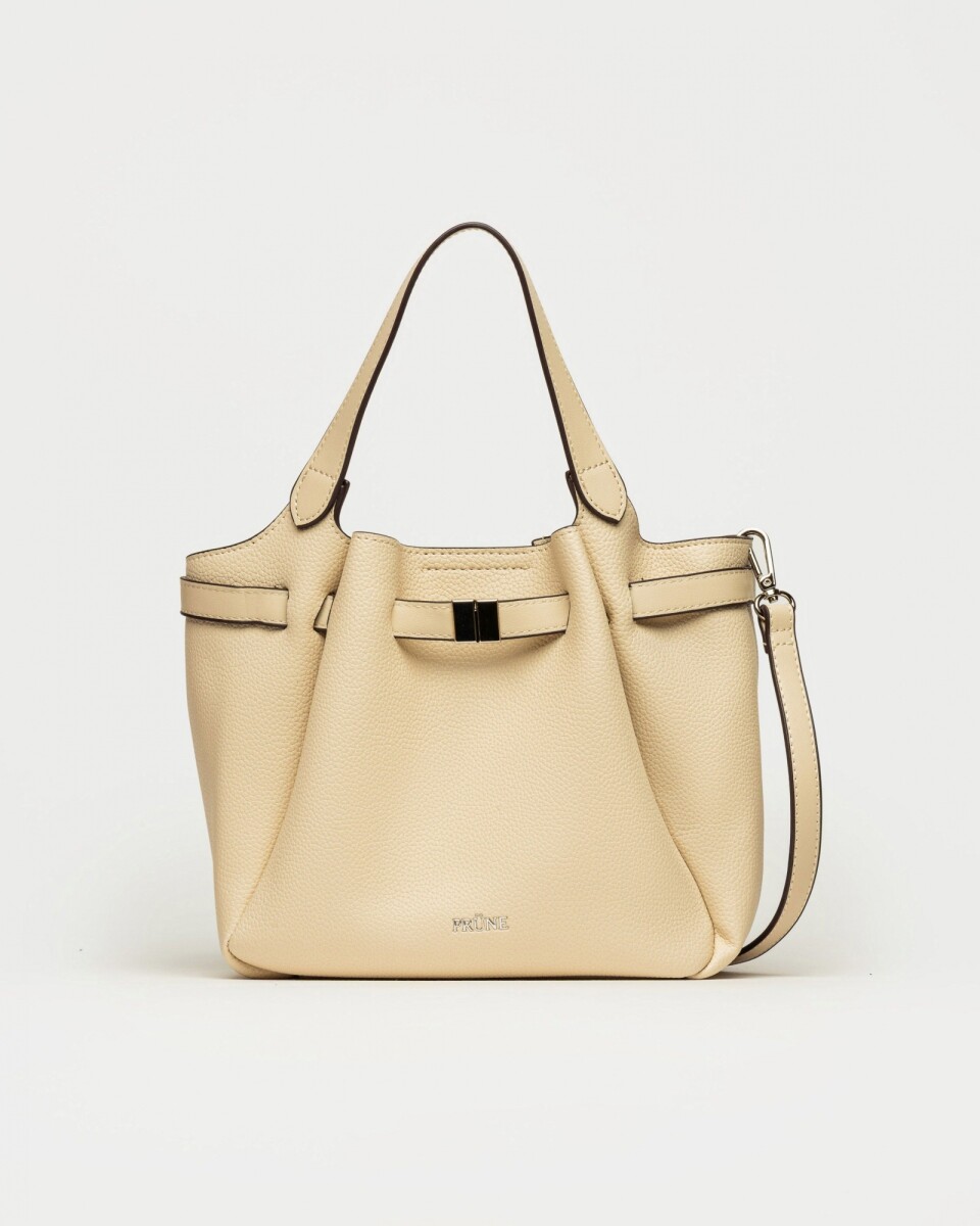 Cartera de mano Marble en efecto cuero graneado - Natural 