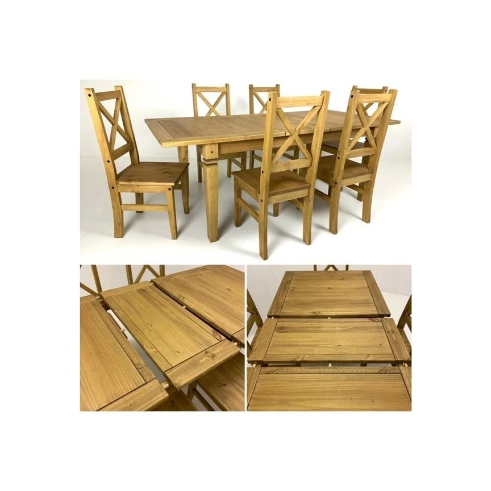 Juego Comedor Salvador Extensible 6 Sillas Natural