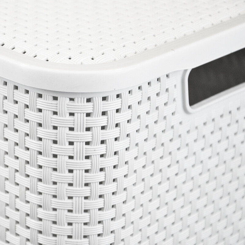 Set x3 caja simil ratán 7 lts BLANCO
