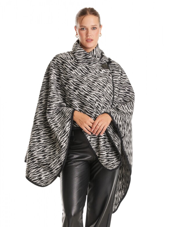 Ruana Animal Print NEGRO/GRIS