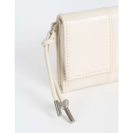 Billetera Cuerina Solapa Blanco Crudo