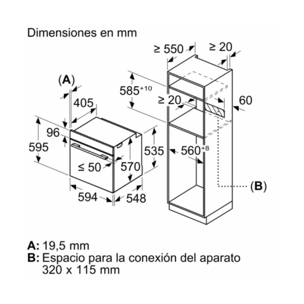 Horno de empotrar Bosch HBA574ES3 Pirolítico NEGRO