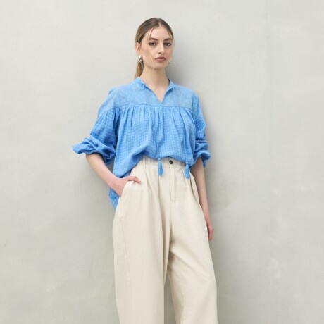 BLUSA LIBERTAD Celeste Cielo