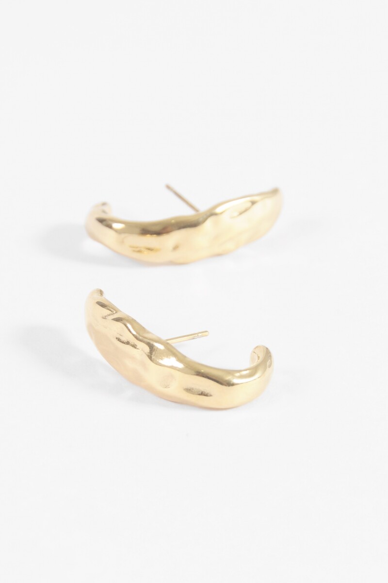 Aros pasantes acero machacado dorado