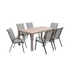 Juego de Jardín Mesa Rectangular Urbanite + 6 Sillas de Acero y Ratán Gris Juego de Jardín Mesa Rectangular Urbanite + 6 Sillas de Acero y Ratán Gris