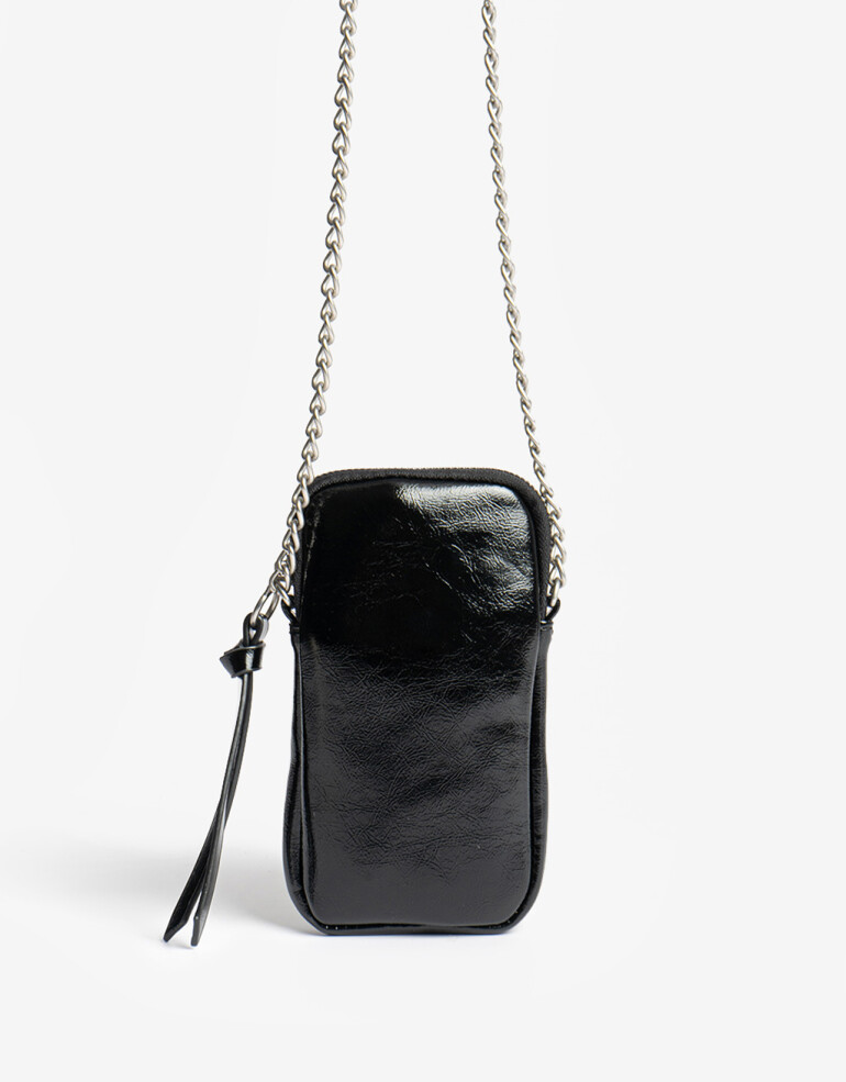 Marro chica varios Portacelular Efecto Charol - Negro
