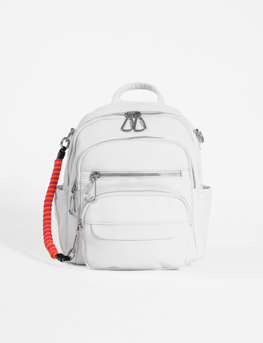 Mochila bandolera con cordón - blanco 