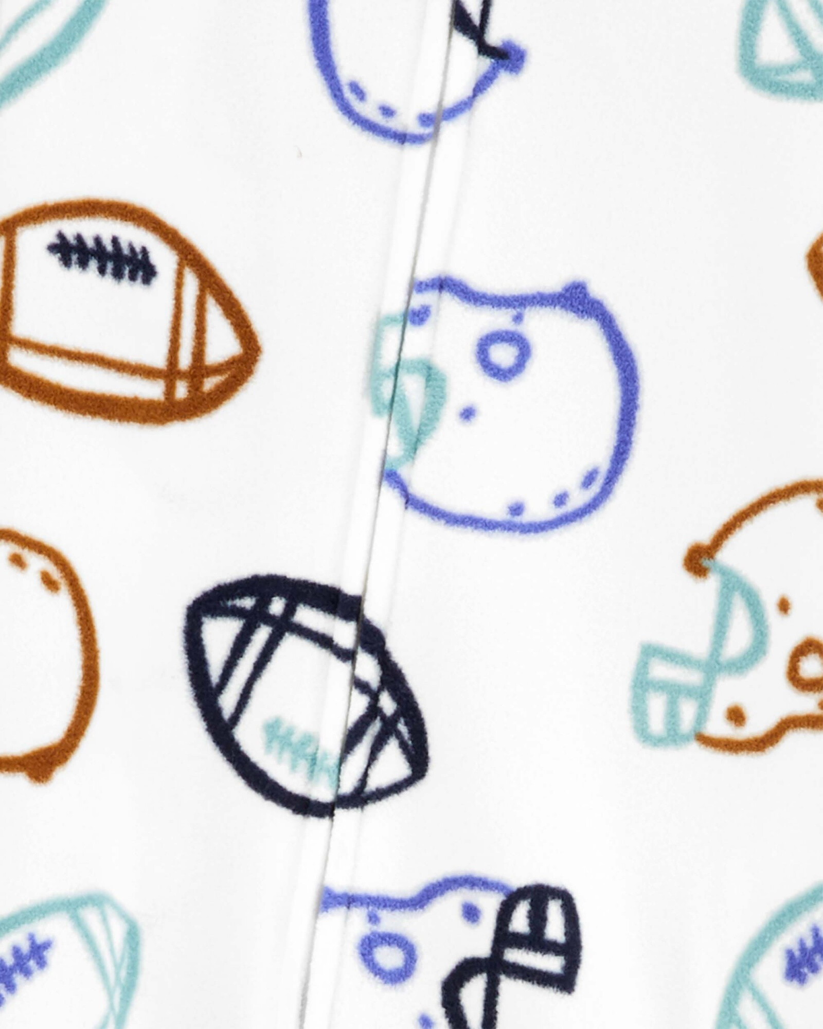 Pijama una pieza de micropolar, con pie, diseño football Pijama una pieza de micropolar, con pie, diseño football