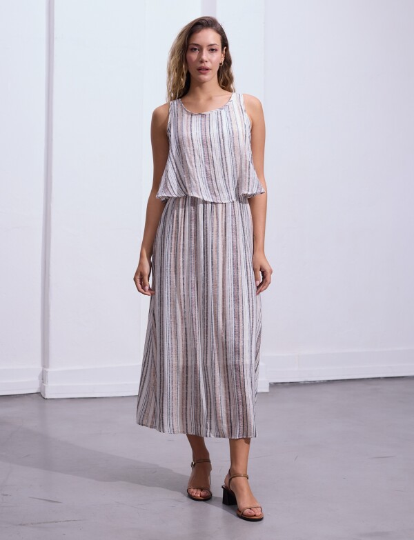 Vestido Maxi Printed MULTI/BEIGE